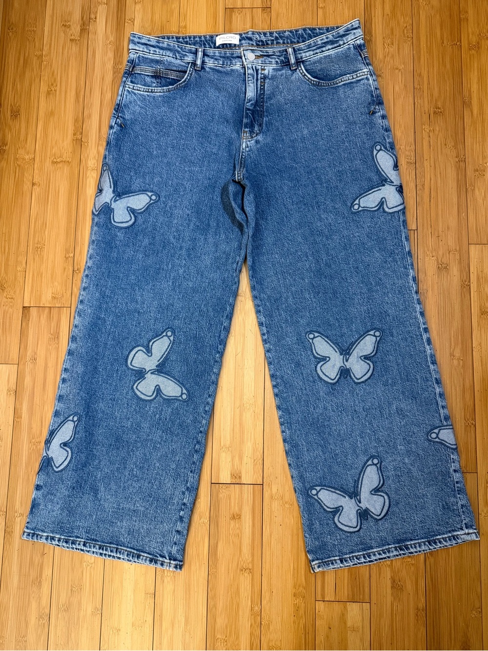 Anthropologie Pilcro Butterfly Low-Slung Wide-Leg Jeans Size 33 - Picture 4 of 14